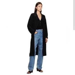 Theory Elegant Black Trench Coat